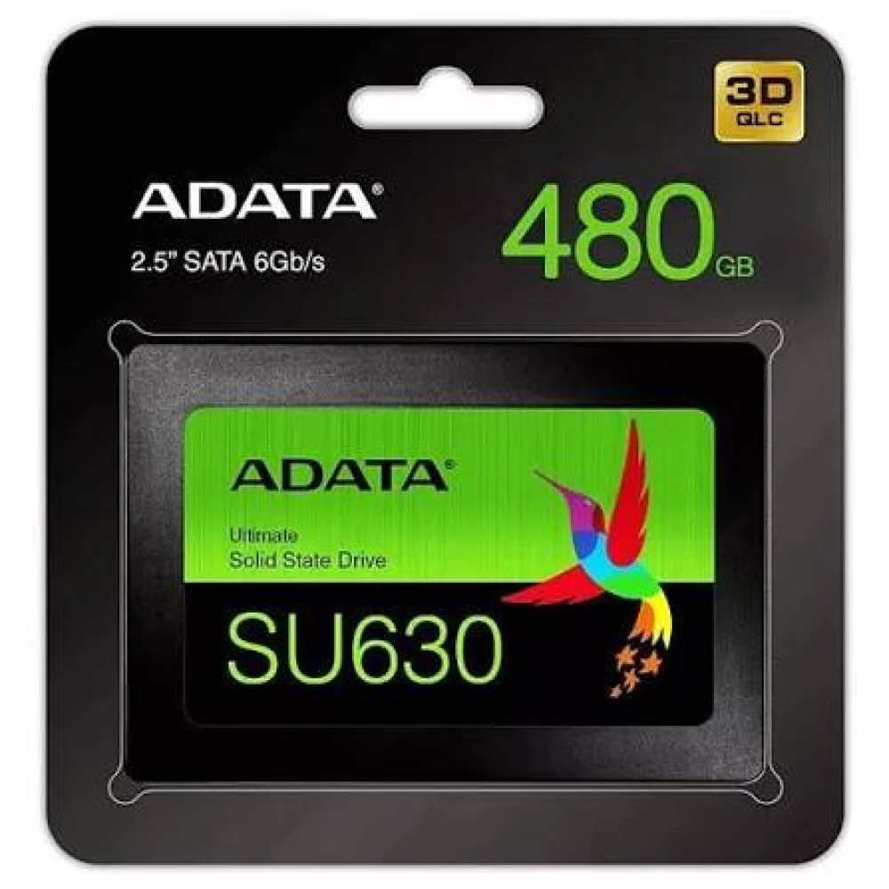 UNIDAD DE ESTADO SOLIDO SSD INTERNO ADATA SU630 480GB 2.5 SATA3 LECT. 520 ESCRIT. 450 MBS 7MM PC LAPTOP MINIPC SIN BRACKET 3DNAND ASU630SS-480GQ-R