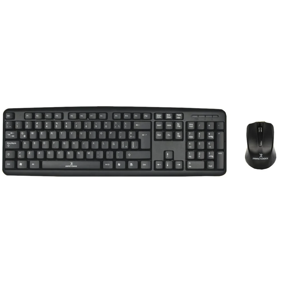 KIT DE TECLADO Y MOUSE ALAMBRICO CONECTOR USB PERFECT CHOICE - NEGRO