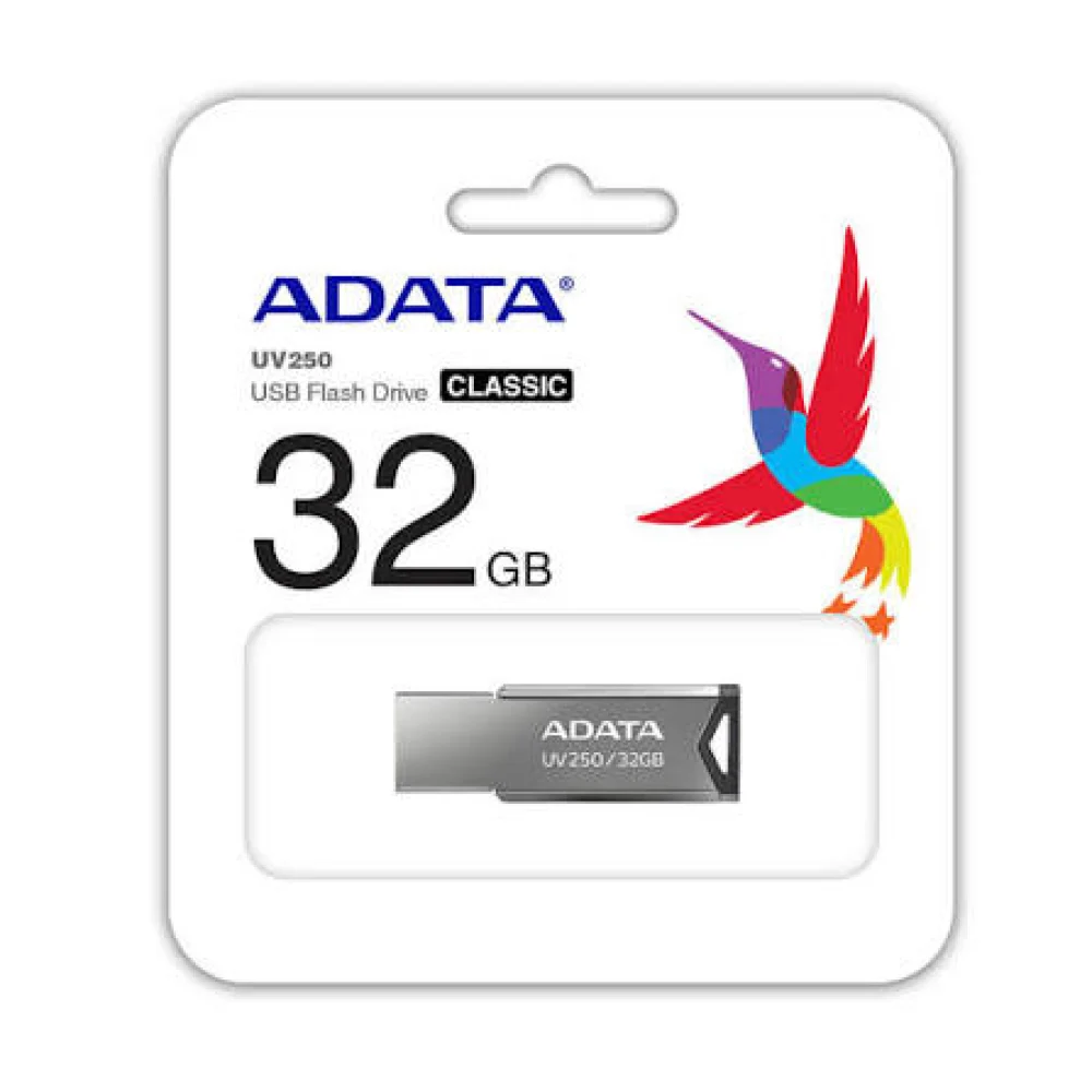 MEMORIA ADATA 32GB USB 2.0 UV250 METALICA (AUV250-32G-RBK)
