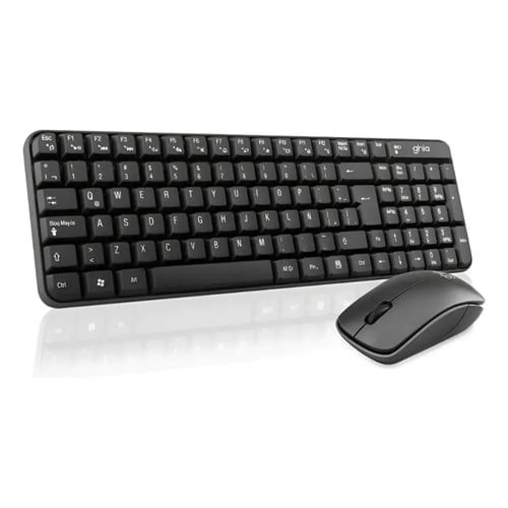COMBO TECLADO MULTIMEDIA Y MOUSE OPTICO GHIA / GT4000BB / INALAMBRICO / RECEPTOR USB / NEGRO
