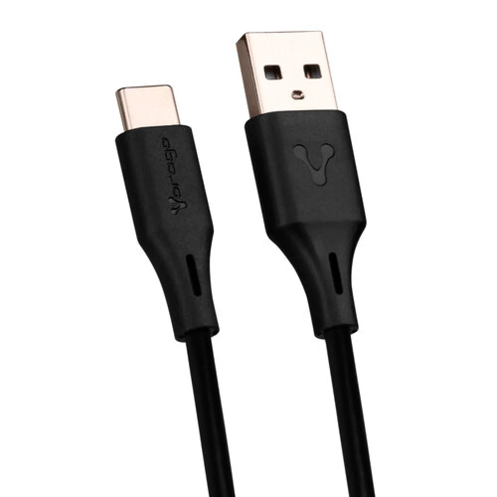 CABLE USB A TIPO C /  VORAGO /  1 METRO /  CARGA RAPIDA /  NEGRO