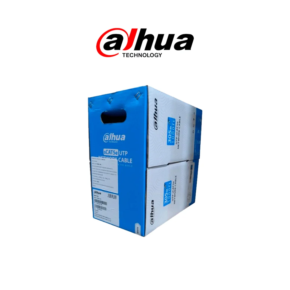 CABLE UTP DAHUA DH-PFM920I-5EUN BOBINA CATEGORIA 5E 100 COBRE, 305 METROS, COLOR BLANCO. IDEAL PARA VIDEO Y REDES, CUMPLE CON CPR ECA Y ES COMPATIBLE CON ALIMENTACION POE PARA UN RENDIMIENTO