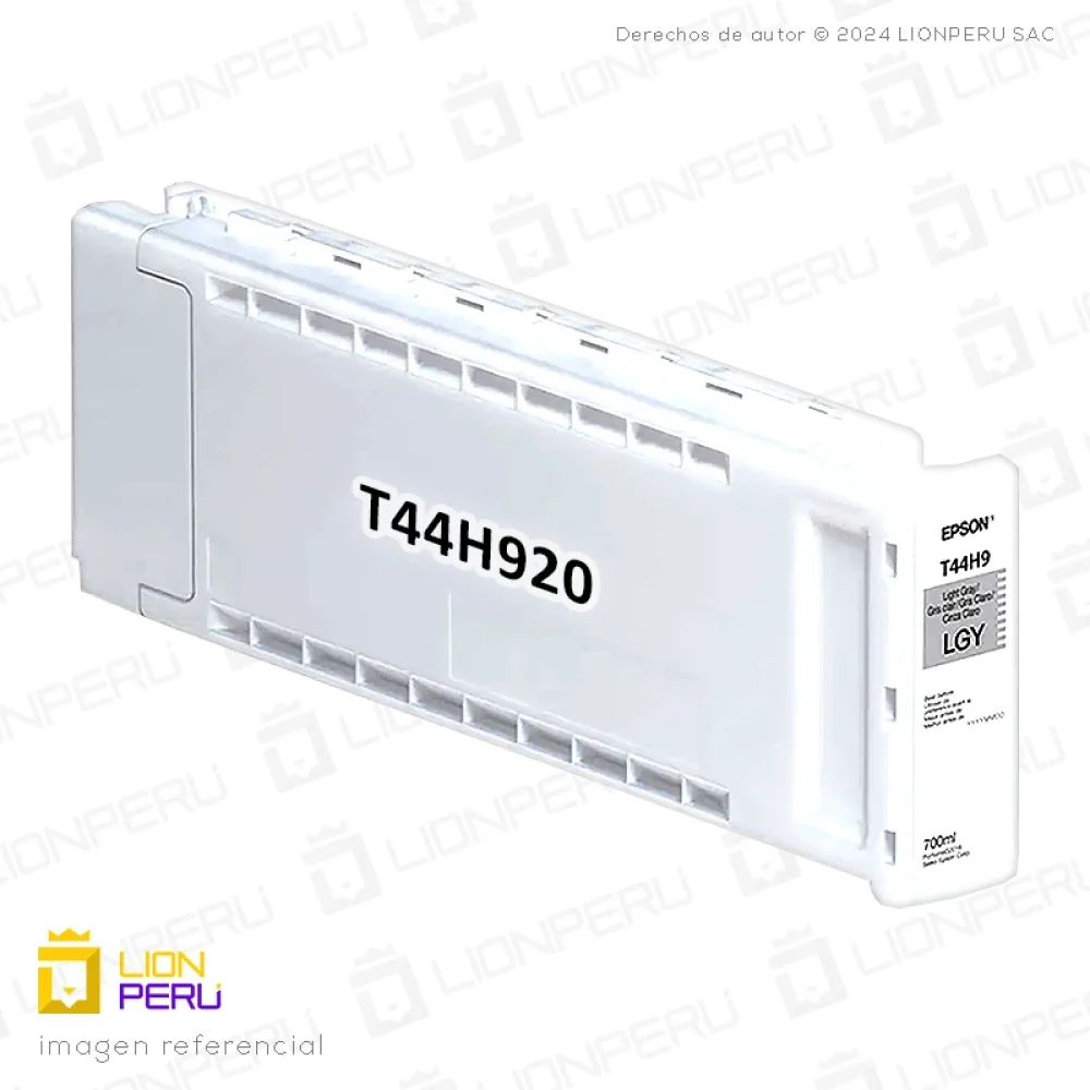 CARTUCHO EPSON MODELO T44H ULTRACHROME PRO12 GRIS CLARO, PARA PLOTTER P7570 Y P9570 (700ML)
