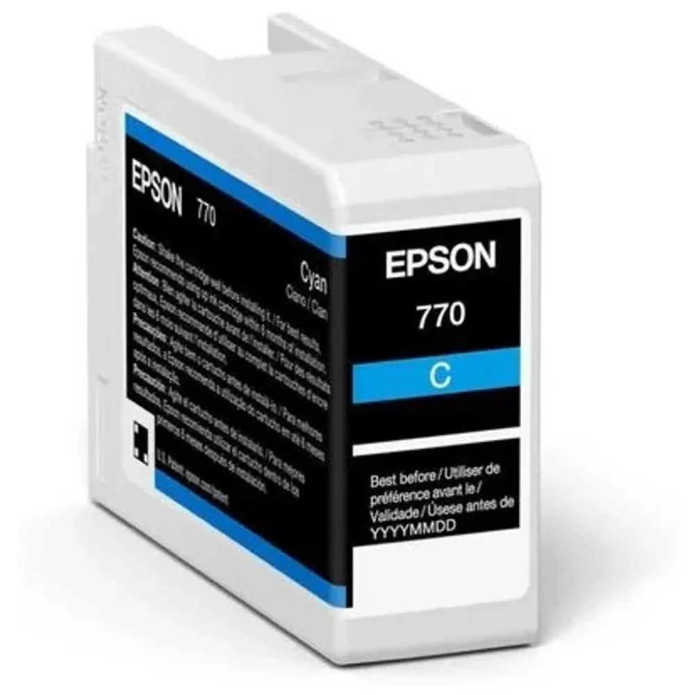 CARTUCHO EPSON MODELO T770 ULTRACHROME PRO 10 CYAN, PARA PLOTTER P700 (25ML)