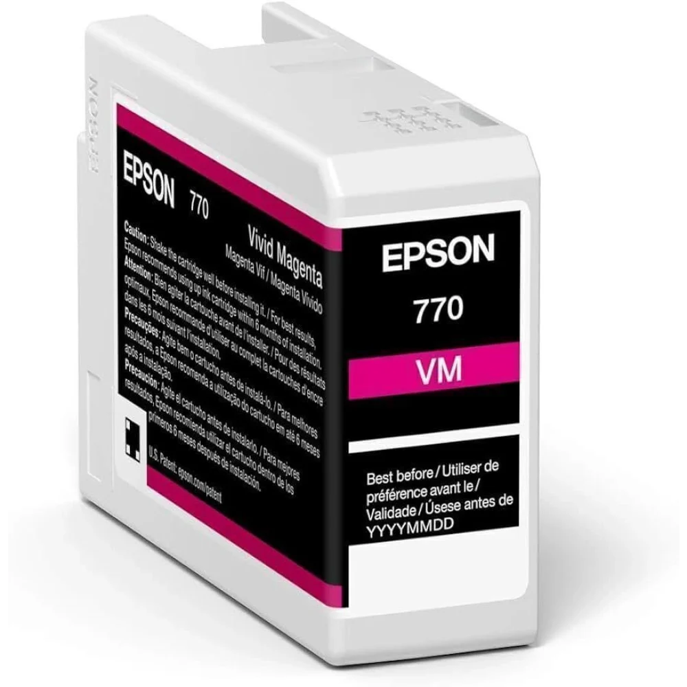 CARTUCHO EPSON MODELO T770 ULTRACHROME PRO 10 MAGENTA, PARA PLOTTER P700 (25ML)