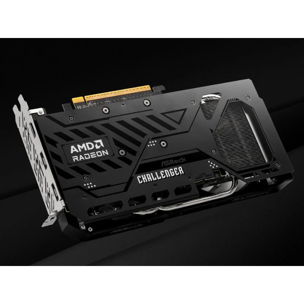 TARJETA DE VIDEO ASROCK AMD RADEON RX 9060 XT CHALLENGER OC/16GB GDDR6/PCIE 5.0 X 16/128 BITS/BOOST CLOCK 3290 MHZ/DUAL FAN CON INDICADOR LED/1 HDMI 2.1/2 DISPLAYPORT 2.1/RESOLUCION MAX 8K