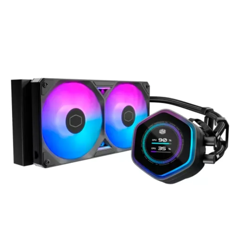 DISIPADOR DE ENFRIAMIENTO LIQUIDO COOLER MASTER MASTERLIQUID ATMOS II LCD 240 / ARGB / NEGRO / GAMER