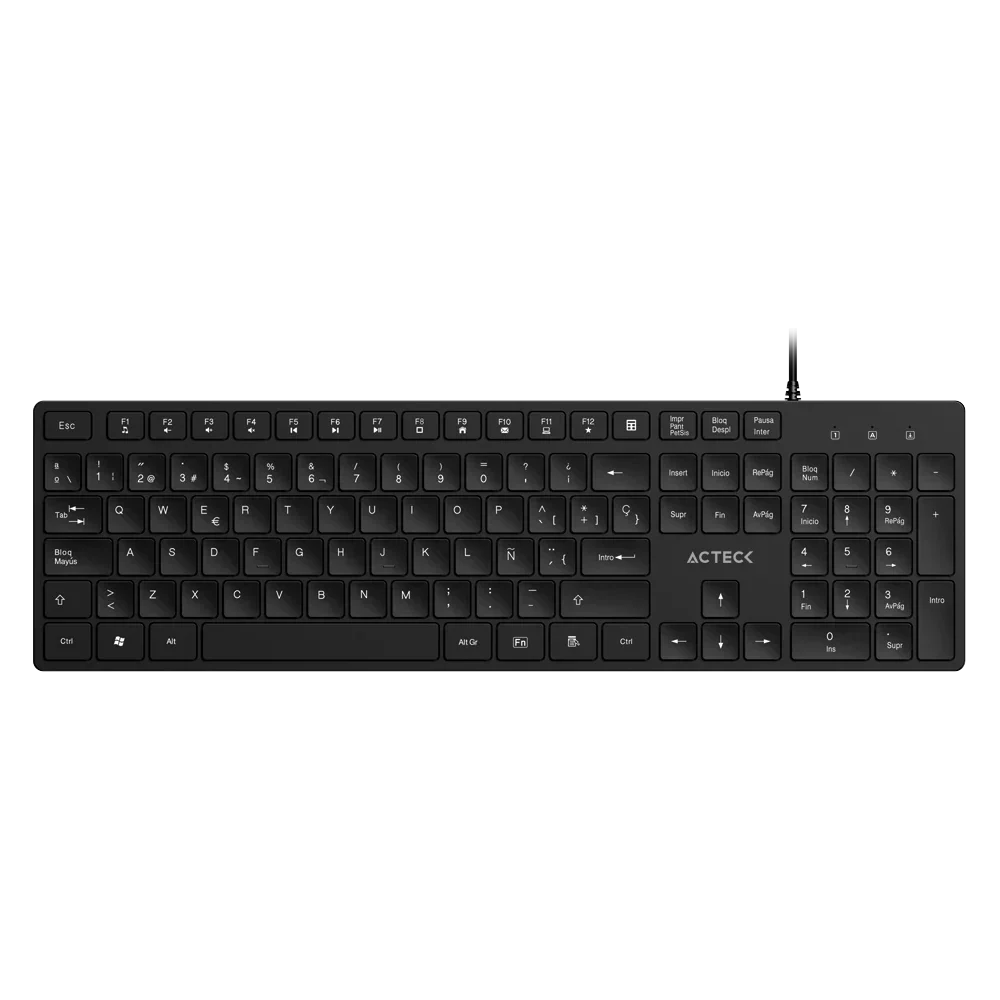 TECLADO ACTECK VANTAGE AERO TA545 / ALAMBRICO USB / MULTIMEDIA / ESPAÑOL / 105 TECLAS / WINDOWS / MEMBRANA / NEGRO / AC-943475