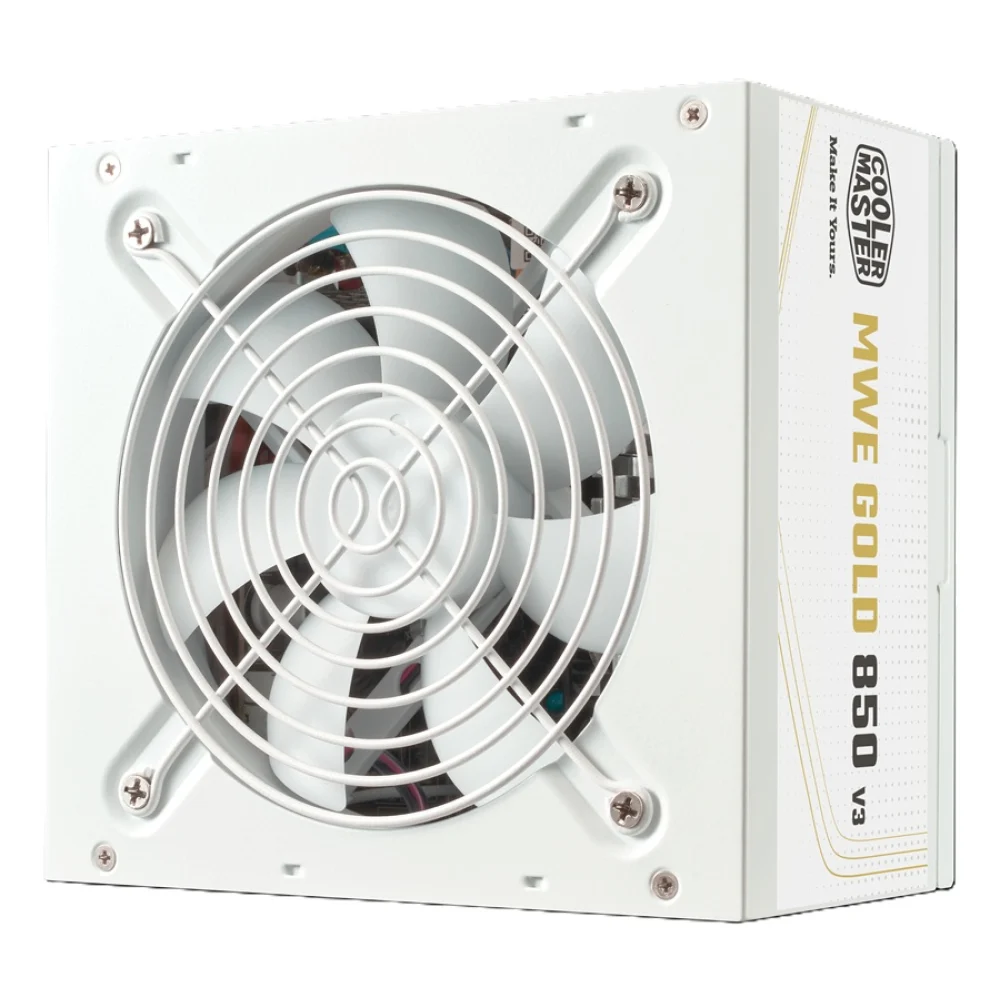 FUENTE DE PODER COOLER MASTER 850W / BLANCO / MWE V3 ATX 3.1 / 80PLUS GOLD CERTIFICADA / NO MODULAR / GAMER