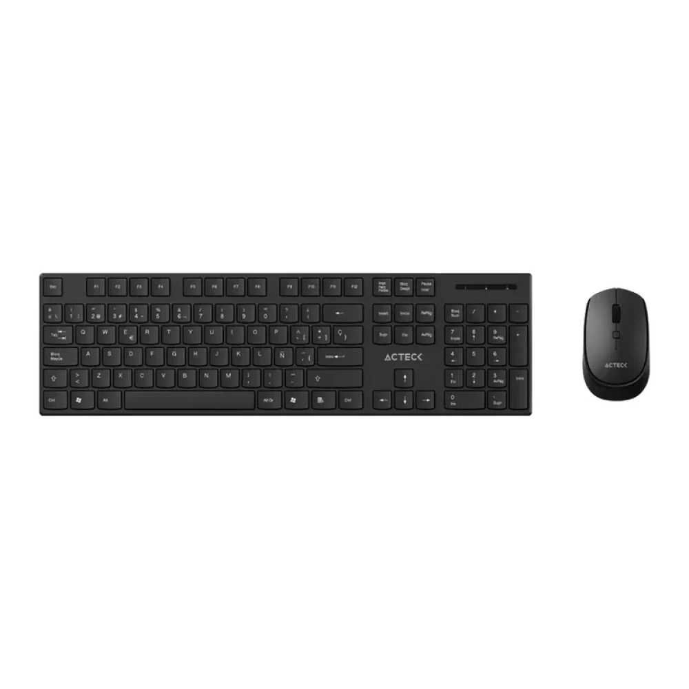KIT ACTECK CREATOR VANTAGE PRIME MK555 / TECLADO Y MOUSE / INALAMBRICO DONGLE USB / ERGONOMICO / WIN / ESPAÑOL / MEMBRANA / 105 TECLAS / 1600 DPI AJUSTABLE / 4 BOTONES / OPTICO / NEGRO / AC-