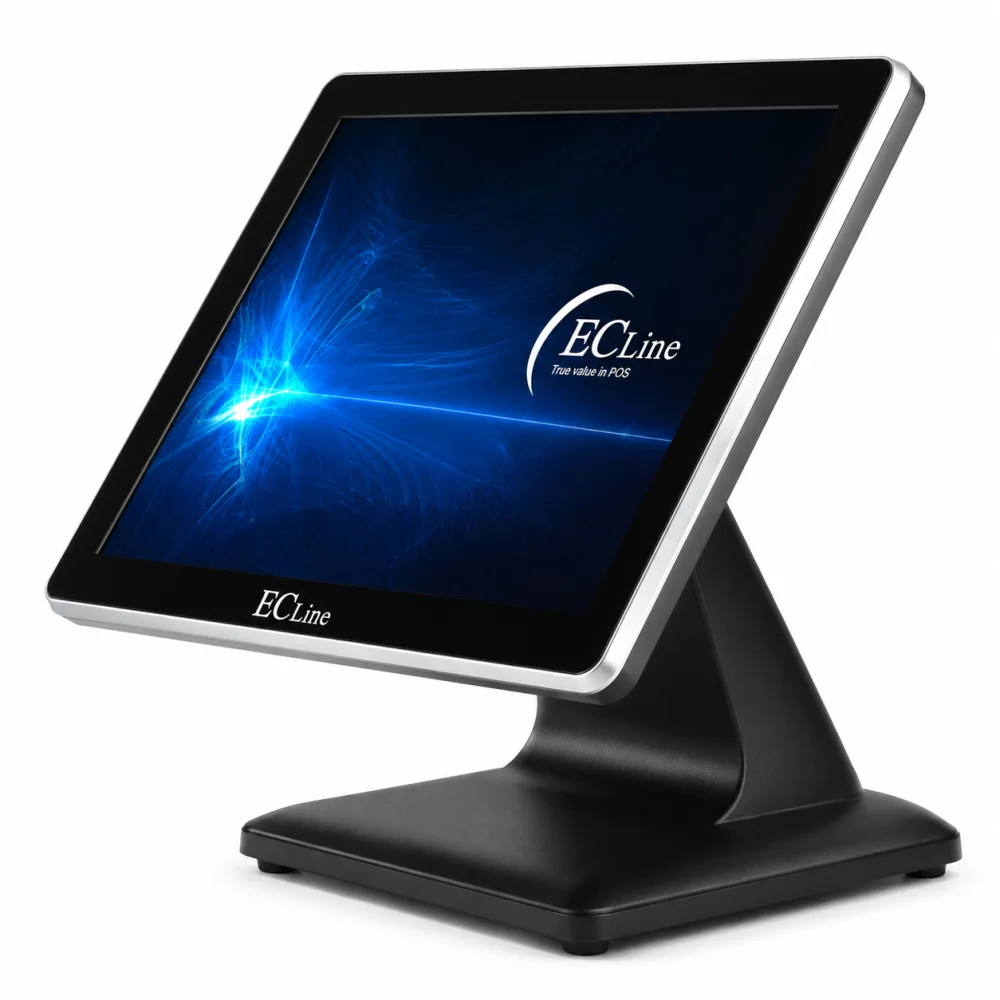 TERMINAL PUNTO DE VENTA EC LINE EC-VP-1100-240-W11, NEGRO, PANTALLA TOUCH AIO, 15 PULGADAS, INTEL CELERON J6412, 8GB RAM, 240GB SSD, WINDOWS 11 IOT