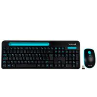 TECLADO / MOUSE TECHZONE TZ20COMB02-INA INALAMBRICO RANURA SOPORTE AZUL