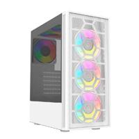 GABINETE BALAM RUSH DRAGONFLY MESH GM740 / MEDIA TORRE / ATX - MICRO ATX - MINI ITX / PANEL CRISTAL TEMPLADO /  ILUMUMINACION RGB / VENTILADOR RGB INCLUIDO / BLANCO / BR-935999