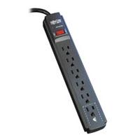 SUPRESOR DE PICOS PROTEC IT TRIPP-LITE TLP606B C /  6 CONTACTOS, CABLE 1.83 M 6 PIES, 790 JOULES, LED DE DIAGNOSTICO, GABINETE EN NEGRO.