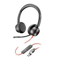 DIADEMA HP POLY 8X223AA BW 8225/ ALAMBRICA BINAURAL CONEXION USB-C USB-A CANCELACION ACTIVA DE RUIDO CONTROL PARA LLAMADAS COLOR NEGRO NARANJA