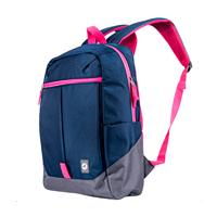 MOCHILA - BACKPACK - TECHZONE - TZLBP26-A - 16 PULGADAS - 7 COMPARTIMIENTOS - AZUL/ROSA/GRIS