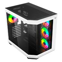GABINETE GAMER BALAM RUSH TANK MASTER 9600TB / MEDIA TORRE / ATX - MICRO ATX - ITX / PANELES REMOVIBLES CRISTAL TEMPLADO / 4X VENTILADORES ARGB / SOPORTE P/ ENFRIAMIENTO / BLANCO C/ NEGRO / 