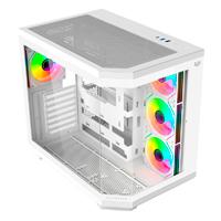 GABINETE GAMER BALAM RUSH TANK MASTER 9600TB / MEDIA TORRE / ATX - MICRO ATX - ITX / PANELES REMOVIBLES CRISTAL TEMPLADO / 4X VENTILADORES ARGB / SOPORTE PARA ENFRIAMIENTO / BLANCO / BR-9386