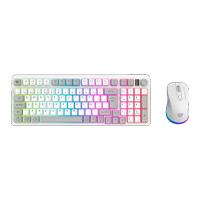 KIT GAMER BALAM RUSH SQUAD CONQUEST PRO KG525 / TECLADO Y MOUSE / DUAL / DONGLE USB - BT / ESPAÑOL / 97 TECLAS / RECARGABLE / ILUMINACION RGB / WIN / OPTICO / 7200 DPI AJUSTABLE / BLANCO / B